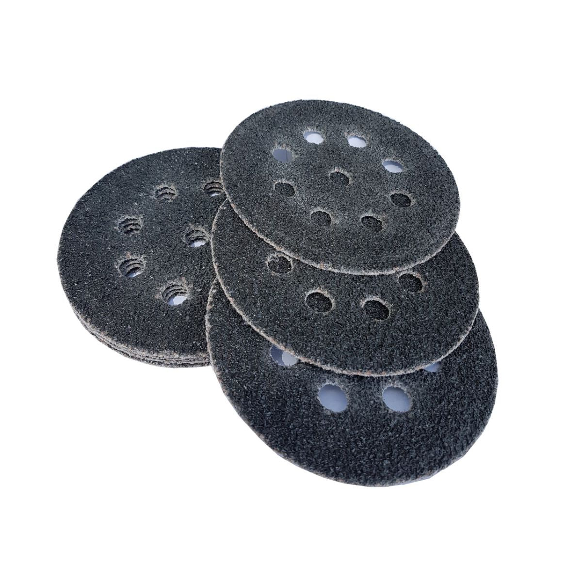 4" 8 Hole Black Silicon Carbide Resin Cloth Hook Paper - per 100