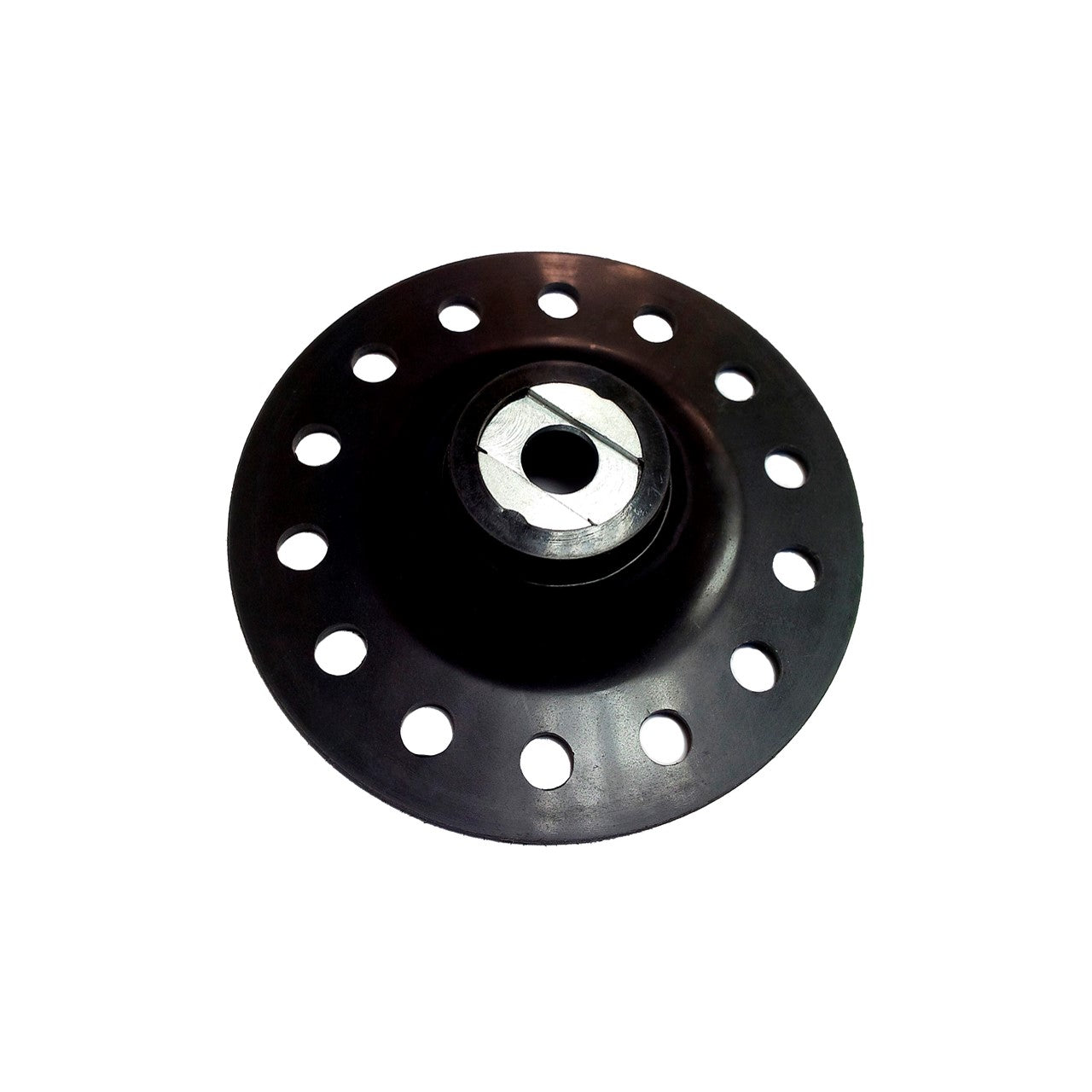 6" 14 Hole Black Fiber Disc Pad w/ Center Screw - For Fiber Discs
