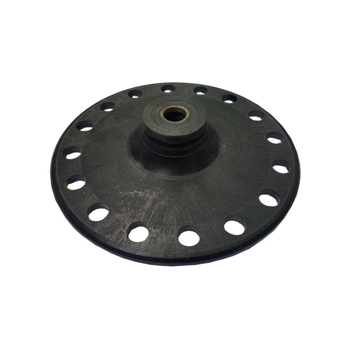 8" 16 Hole (Outer Edge) Black Fiber Disc Pad w/ Center Screw - For Fiber Discs