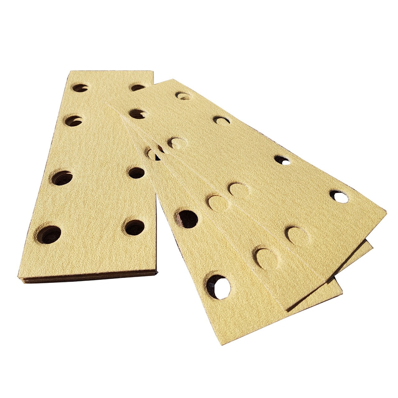 2 3/4" x 7-3/4" 14 Hole Medium Handsander Gold Hook Paper - per 100