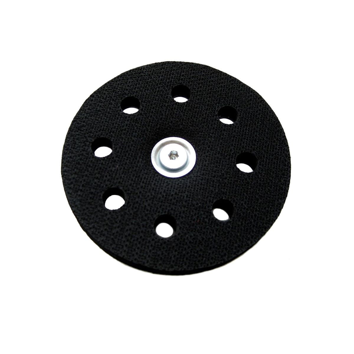 5" 8 Hole Black Hook Rotary Pad w/ Center Screw - For Rotary Sander Hook Discs