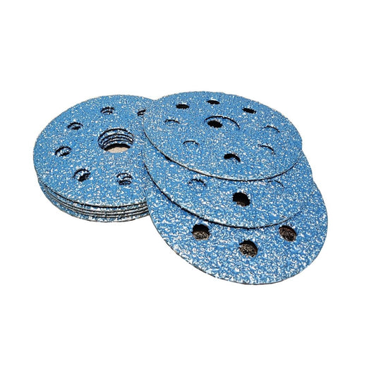4" 8 Hole Roll On Blue Zirconia Fibre Disc - per 25