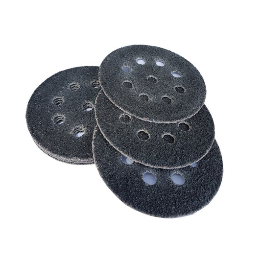 5" 8 Hole Black Silicon Carbide Resin Cloth Hook Paper - per 100