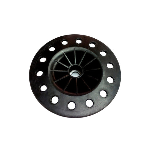 6" 14 Hole Black Fiber Disc Pad w/ Center Screw - For Fiber Discs