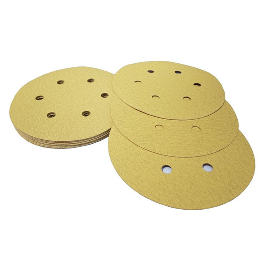 6" 6 Hole Gold Hook Paper (Velcro) - per 100