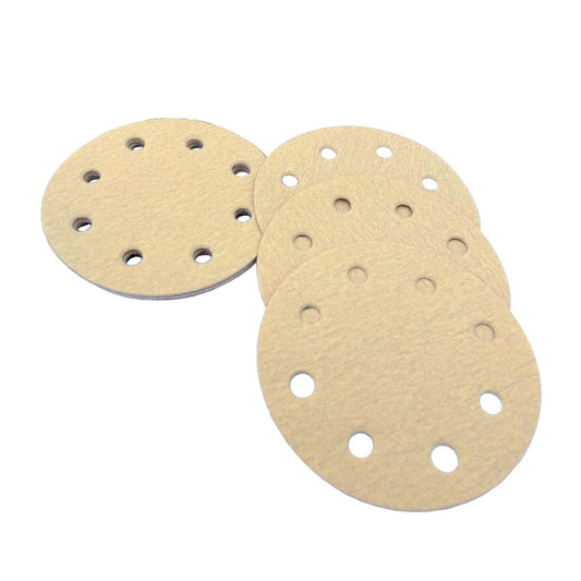 6" 8 (Outer Edge) Hole Gold Hook Paper (Velcro) - per 100