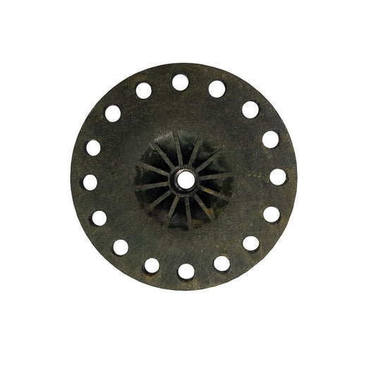 8" 16 Hole (Outer Edge) Black Fiber Disc Pad w/ Center Screw - For Fiber Discs
