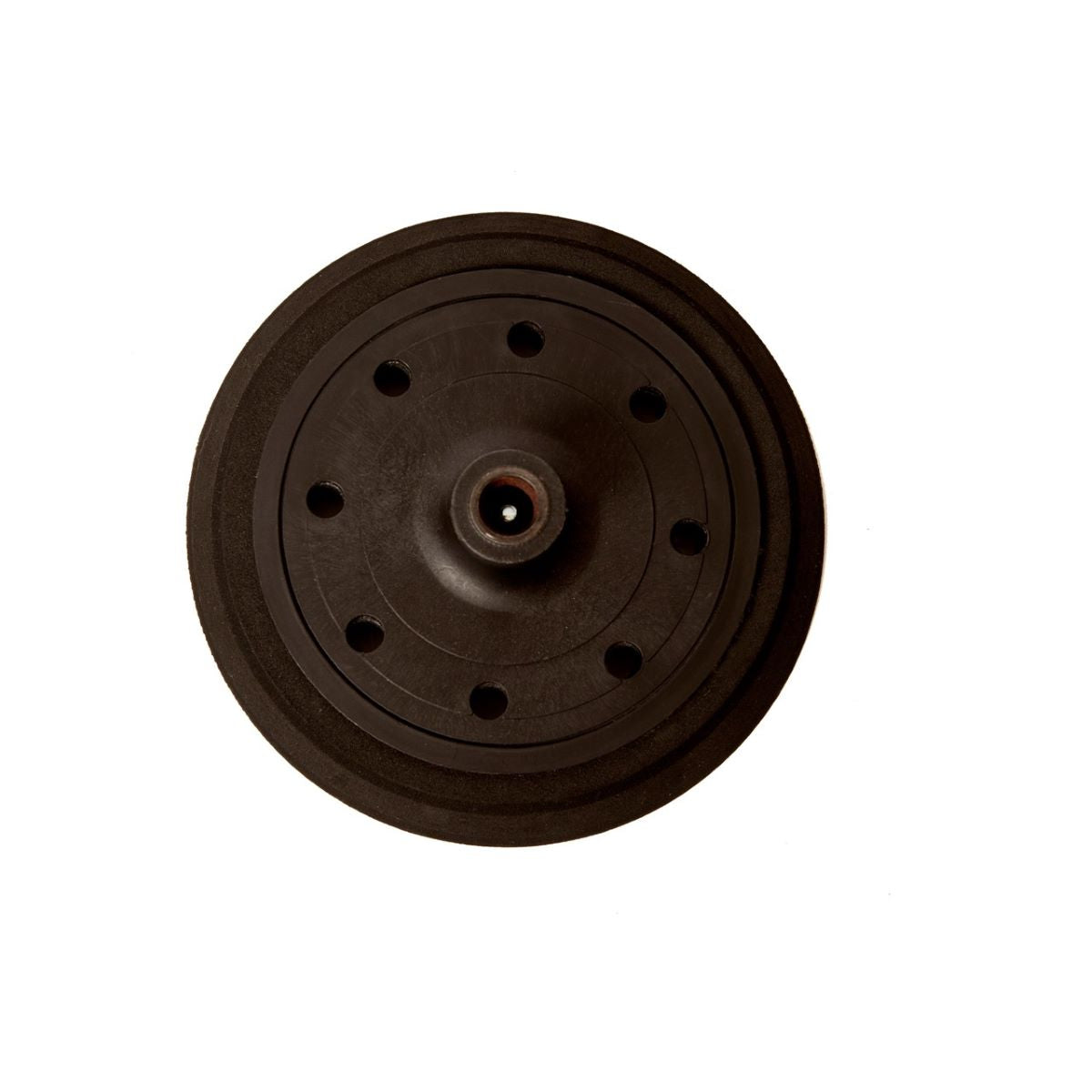 8" 16H (8 Inner & 8 Outer Holes) Black Hook Rotary Pad w/ Center Screw - For Rotary Sander Hook Discs