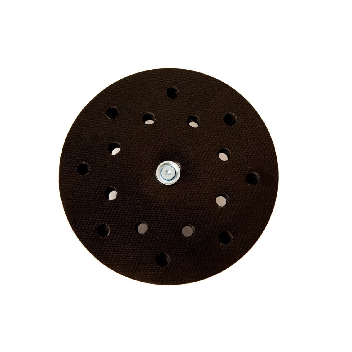 8" 16H (8 Inner & 8 Outer Holes) Black Hook Rotary Pad w/ Center Screw - For Rotary Sander Hook Discs