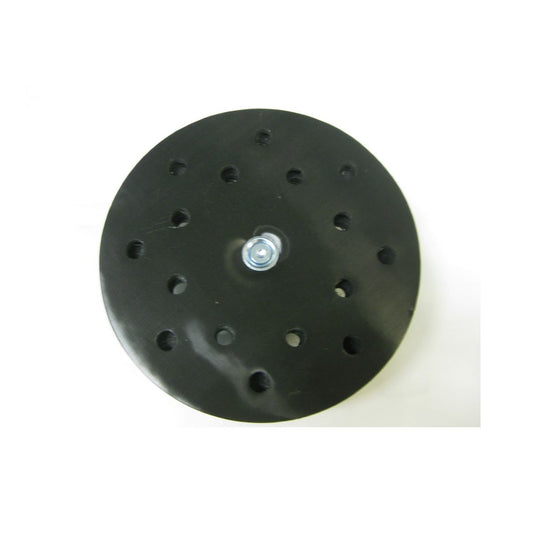6" 16 Hole (8 Inner & 8 Outer Holes) Black Hook Rotary Pad w/ Center Screw - For Rotary Sander Hook Discs
