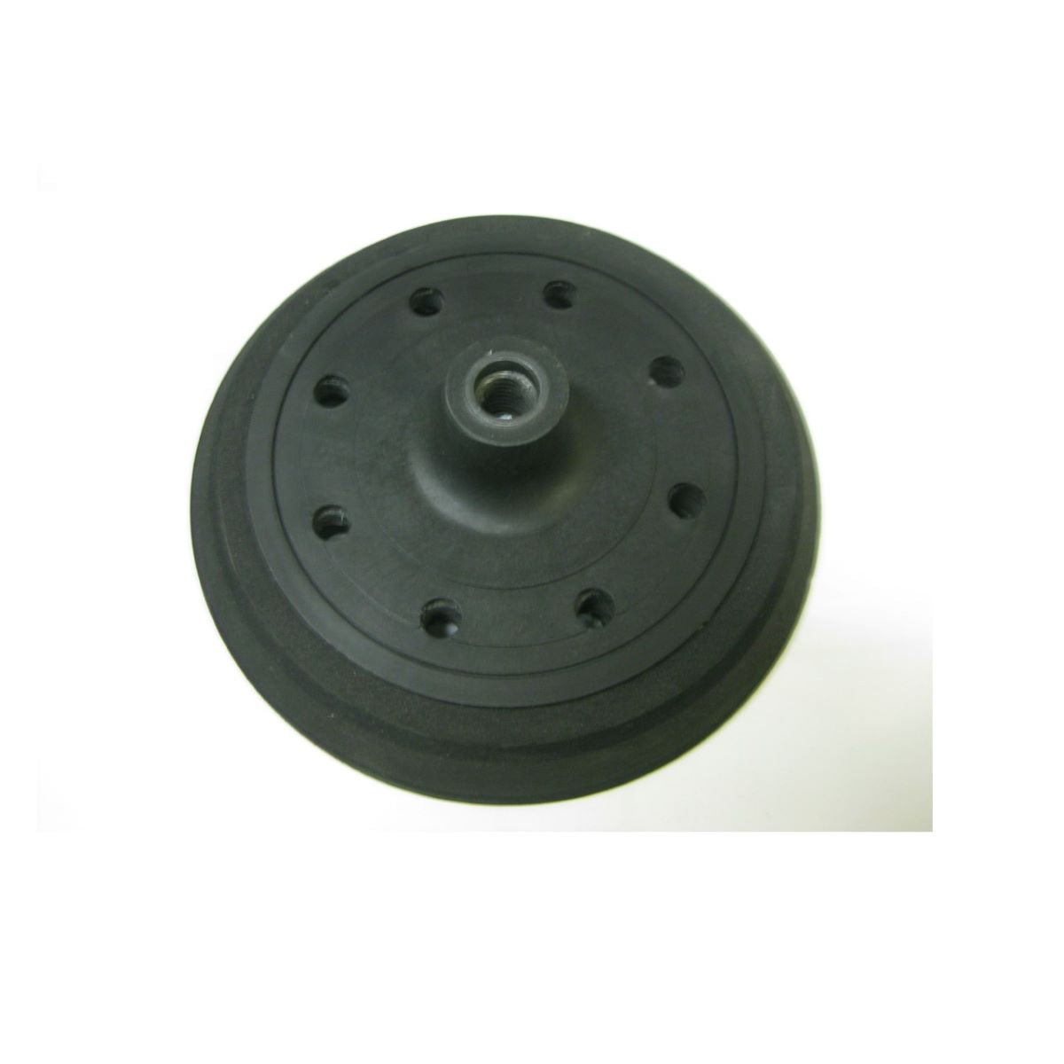 6" 16 Hole (8 Inner & 8 Outer Holes) Black Hook Rotary Pad w/ Center Screw - For Rotary Sander Hook Discs