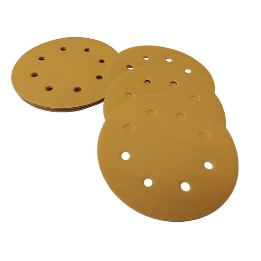 8" 9 Hole Gold Hook Paper (Velcro) - per 100