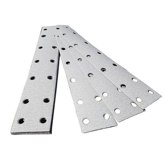 2 3/4" x 15-3/4" 14 Hole Large Handsander Silver Hook Paper - per 100