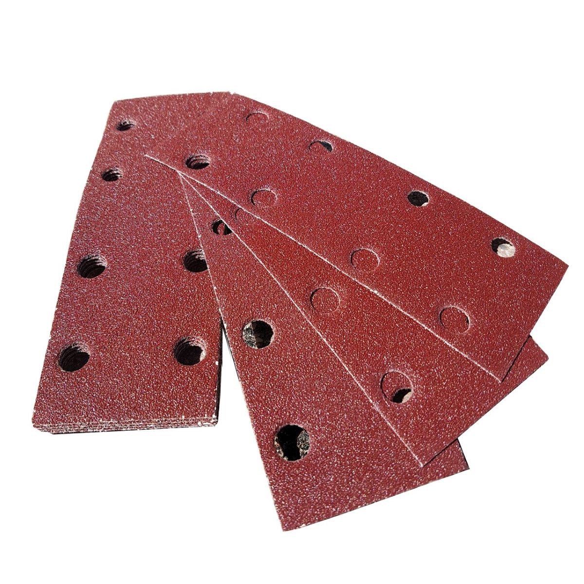 2 3/4" x 7" 8 Hole Medium Handsander Red Aluminum Oxide Resin Hook Paper - per 100