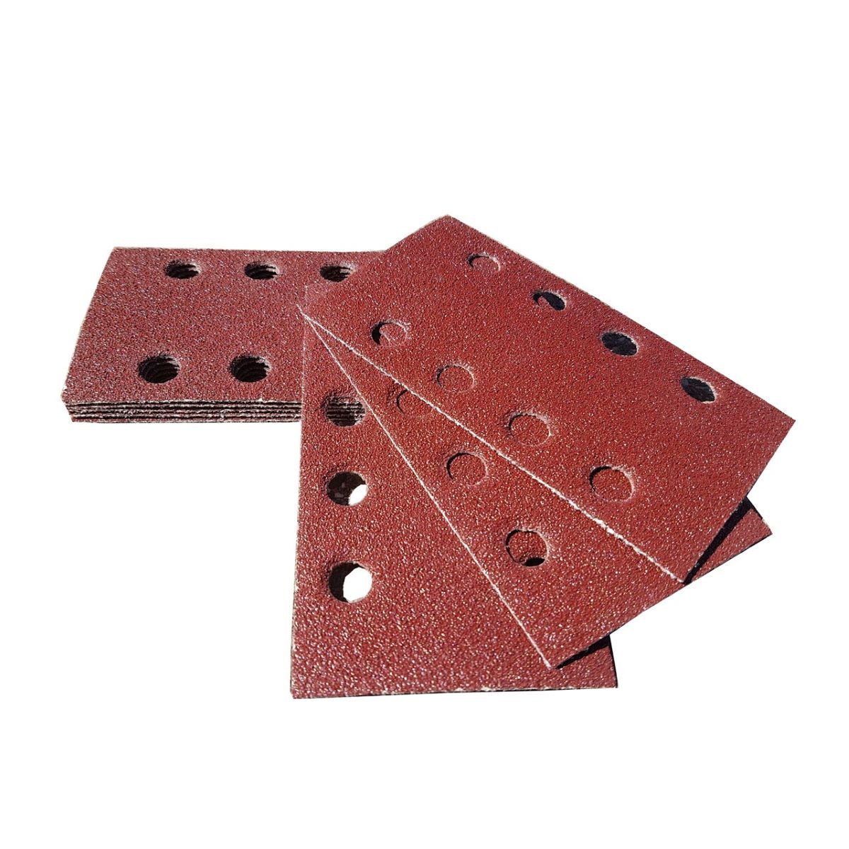 2 3/4" x 5" 8 Hole Small Handsander Red Aluminum Oxide Resin Hook Paper - per 100